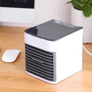 Mini Ar Condicionado Portátil Air Cooler Umidificador Climatizador Luz Led USB